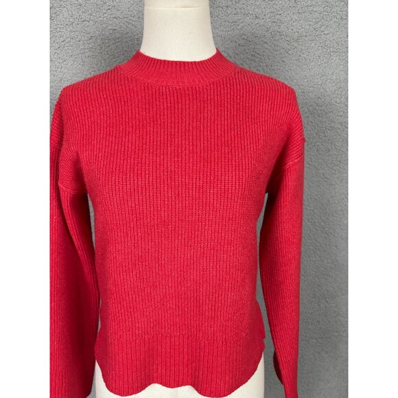 Hippie Rose Juniors' Cozy Red Ribbed Pullover Sweater Hi Lo Size Small NWT's - Picture 2 of 8
